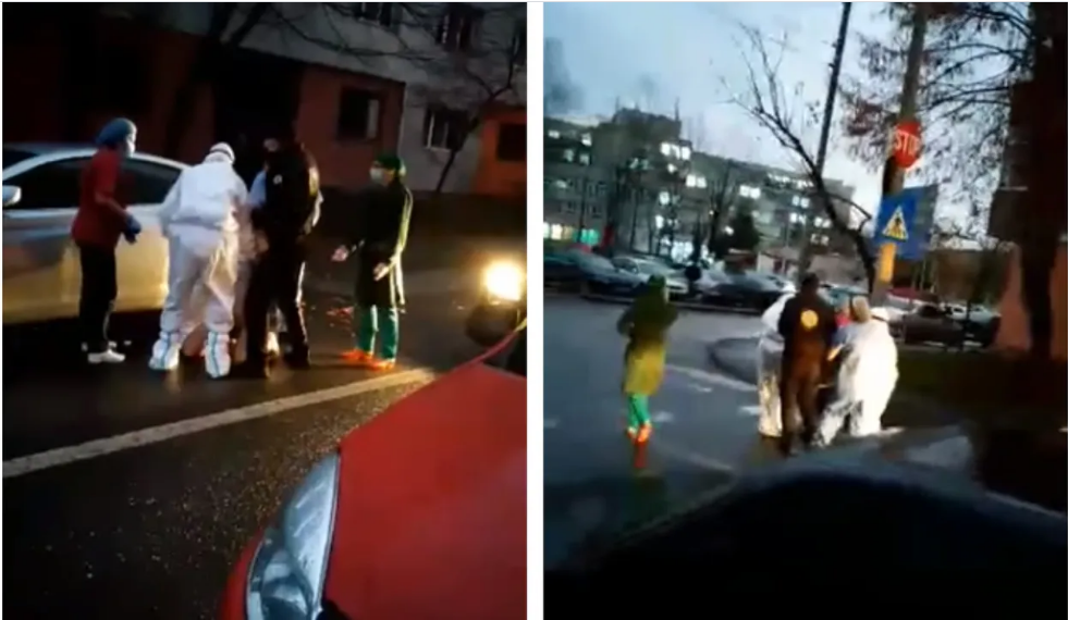 VIDEO. Imagini înfiorătoare, surprinse pe o stradă din Mehedinți: Un pacient cu COVID-19 a fugit din spital: „Ajutor, Ajutor!”