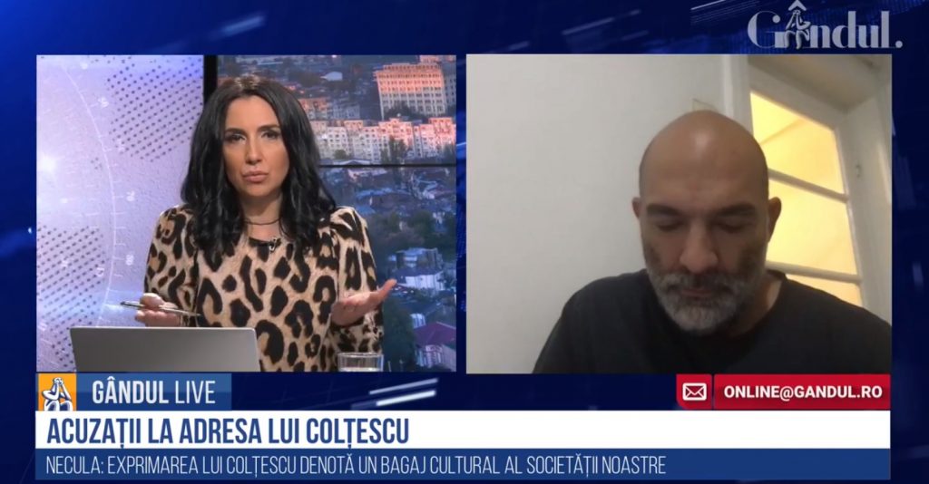 Ciprian Necula, coordonatorul platformei civice Aresel, la GÂNDUL LIVE, despre cazul lui Colțescu: Intenția lui nu a fost să fie rasist, dar asta i-a ieșit pentru că avem un soi de rasism din lipsă de cultură civică! – VIDEO