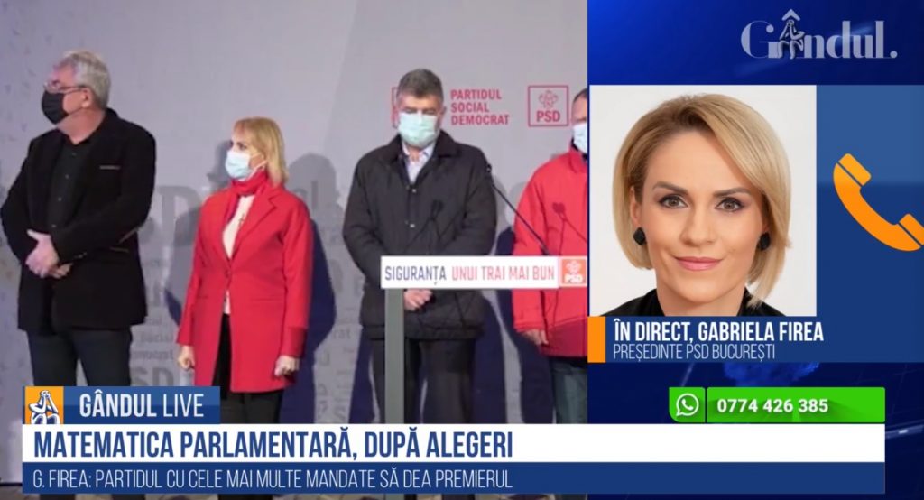 GÂNDUL LIVE. Gabriela Firea, după ce Alina Gorghiu a susținut că PSD simte nevoia să fie băgat în seamă: Nu atac femeile politician! Noi nu avem nevoie să fim băgați în seamă – VIDEO