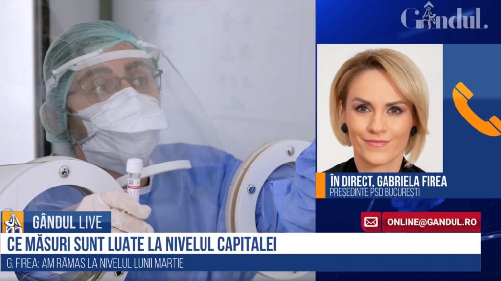 GÂNDUL LIVE. Gabriela Firea, despre măsurile de prevenție în hipermaketuri: Sunt decizii aberante! La noi nu s-au luat măsurile necesare care ar fi redus impactul coronavirusului în municipiul București – VIDEO