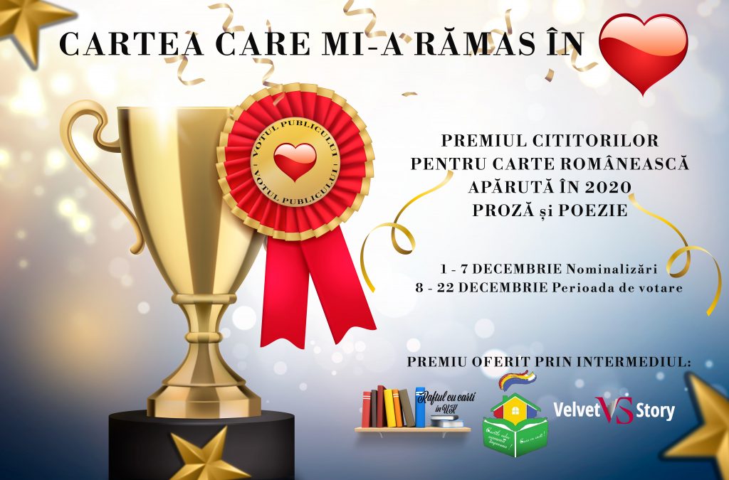 Cititorii votează și premiază în online „Cartea care mi-a rămas în inimă” a anului 2020