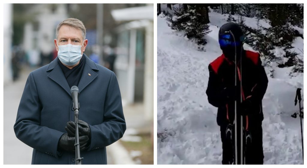VIDEO. Klaus Iohannis, surprins la schi pe pârtia de la Păltiniş, la o zi după tragedia de la Institutul „Matei Balş”