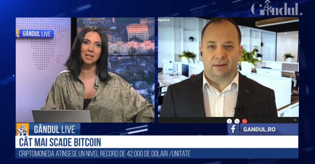 GÂNDUL LIVE. Adrian Negrescu, analist economic, despre „febra” bitcoin: Trebuie să bagi niște bani pe care îți permiți să-i pierzi / Criptomonedele, „un parc de distracții”