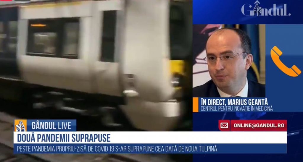 GÂNDUL LIVE. Marius Geantă, președintele Centrului pentru Inovație în Medicină: „Analizele au arătat o corelare între creșterea numărului cazurilor COVID și noua tulpină / Virusul are nevoie de fiecare dintre noi pentru a trăi”