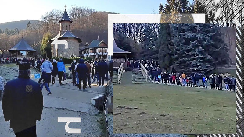 Pelerinaj în plină pandemie la mormântul lui Arsenie Boca: Credincioșii parcă au uitat de COVID-19 – FOTO