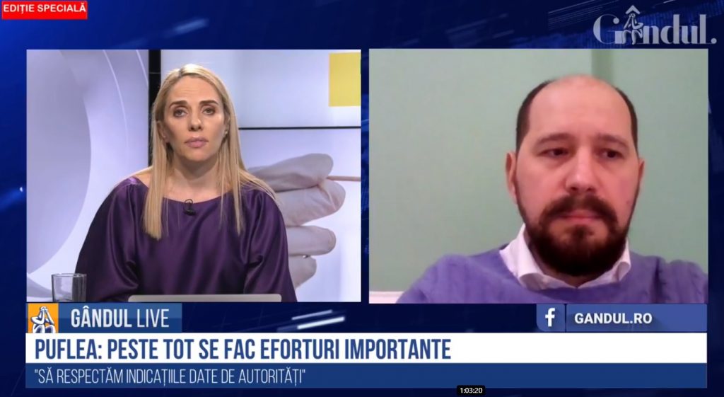 Webinar Gândul și Asociația Medici pentru România. Florin Puflea, medic specialist în anestezie și Terapie Intensivă: În Italia populația este destul de receptivă la vaccinul anti-COVID-19. Este foarte important să spunem populației că informațiile legate de vaccin trebuie luate din surse sigure- VIDEO