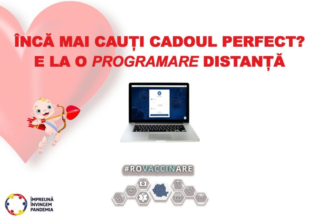 Comitetul de Vaccinare, mesaj inedit de Valentine’s Day: „Încă nu ai găsit cadoul perfect? Programează-ţi jumătatea la cele 2 întâlniri salvatoare”