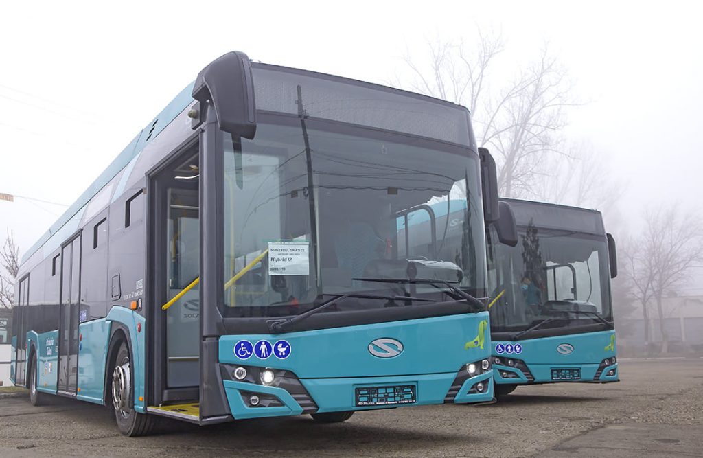 Premieră la Galaţi: Au sosit primele autobuze hibrid (GALERIE FOTO)