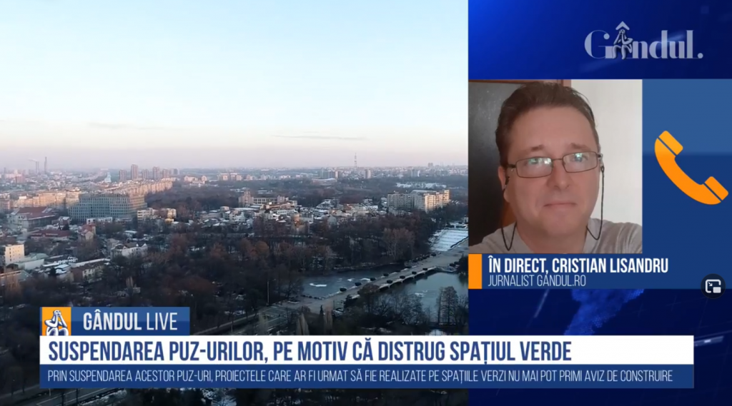 GÂNDUL LIVE. Cristian Lisandru, jurnalist GÂNDUL.RO: „Tensiunea e în creștere, ședința de mâine a CGMB cu privire la PUZ-uri va fi crucială!”