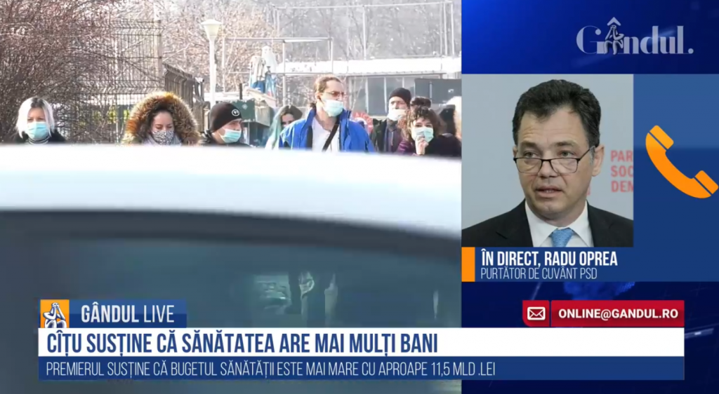 GÂNDUL LIVE. Radu Oprea (PSD): „Vlad Voiculescu nu a făcut nimic când avea posibilități”