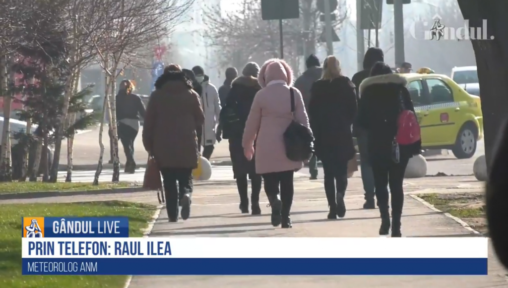 GÂNDUL LIVE. Raul Ilea, meteorolog ANM: „Mâine în țară va fi ger în nord, centru, nord-est / Sfârșit de săptămână cu valori termice pe parcursul zilei mai ridicate decât în mod normal”