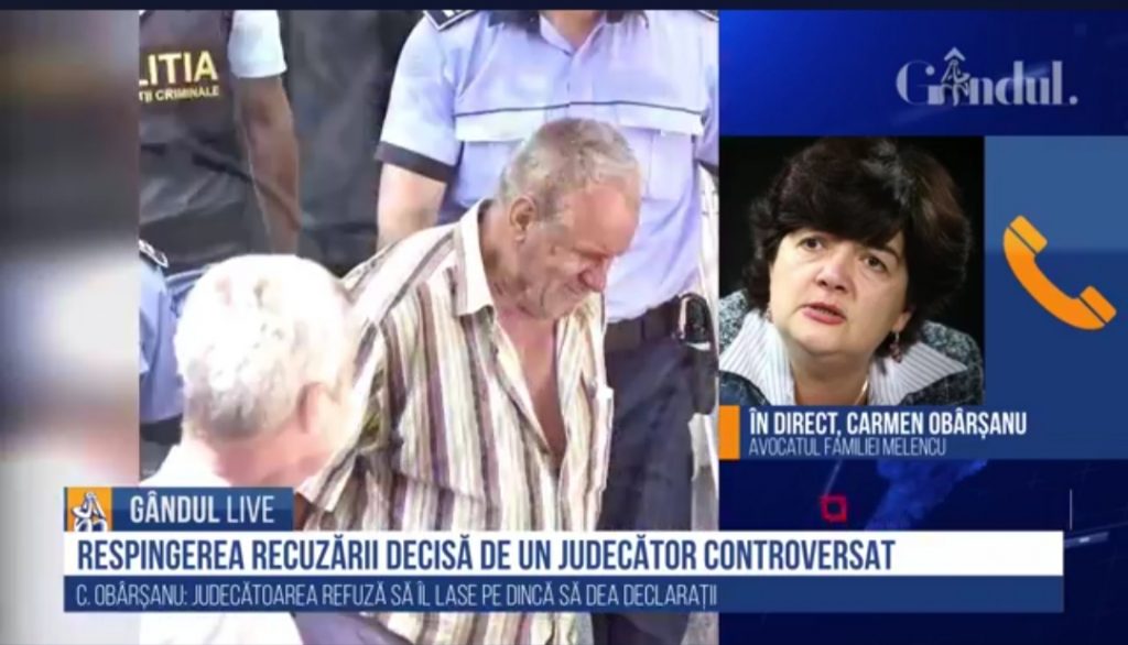 Avocatul familiei Melencu, Carmen Obârșanu, la GÂNDUL LIVE: Voi insista pentru admiterea cererii de strămutare a dosarului. Judecătoarea intră în sală, administrează câteva probe, după care începe să plângă. Aceasta nu este justiție”