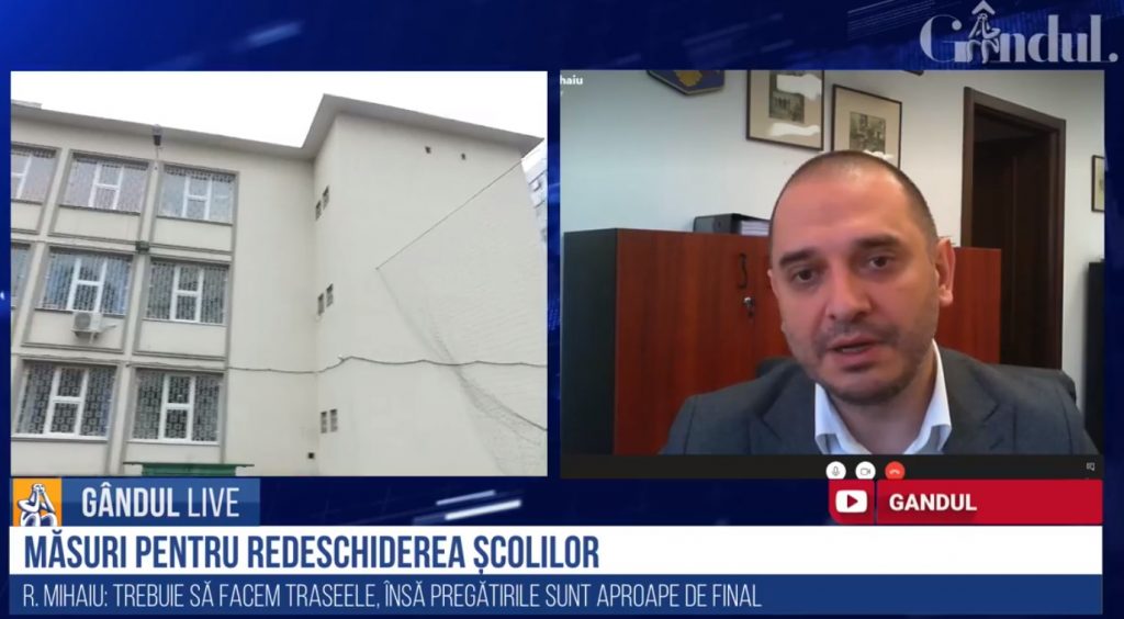 GÂNDUL LIVE. Radu Mihaiu, primarul Sectorului 2: Le-am solicitat directorilor de școli ca sălile de clasă să fie aerisite la fiecare 20 de minute și să decaleze programul pentru a evita aglomerațiile – VIDEO
