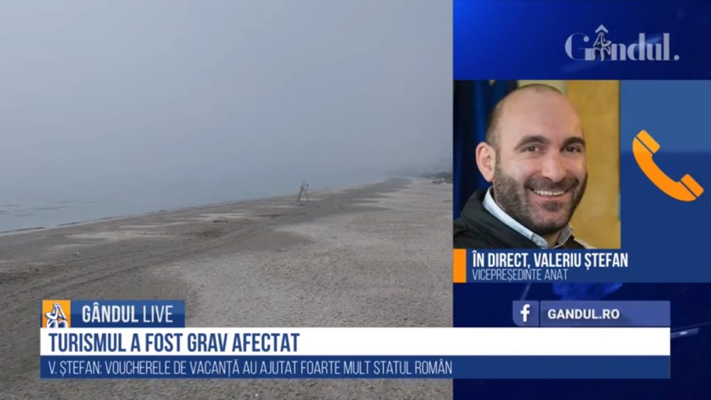 GÂNDUL LIVE. Valeriu Ștefan, vicepreședintele Asociației Naționale a Agențiilor de Turism: Ne temem degeaba de certificatul de vaccinare / Turismul intern nu se va putea susține doar din voucherele rămase în piață – VIDEO
