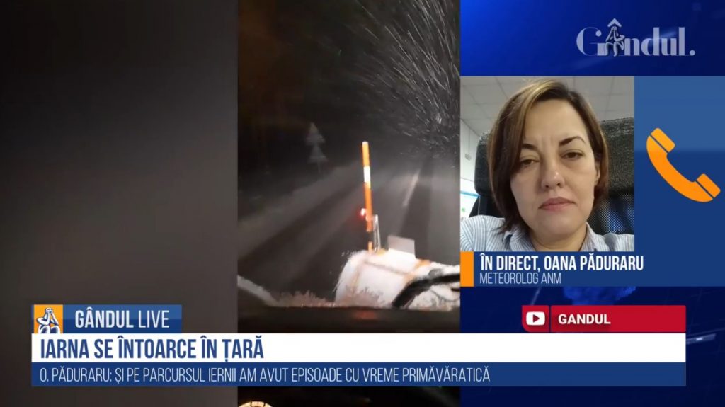 GÂNDUL LIVE. Prognoza meteo. Meteorolog ANM: „Vorbim de iarnă, dar pentru un interval scurt de timp”