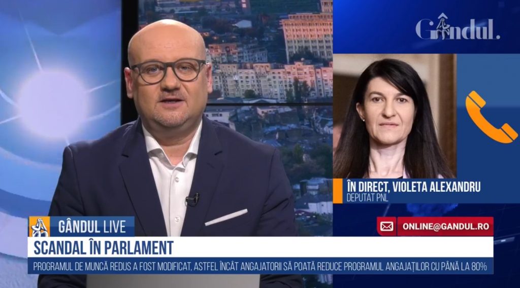 GÂNDUL LIVE. Violeta Alexandru, despre flexibilizarea programului: „Alternativa era ca oamenii să rămână fără joburi! PSD îi vrea pe români în șomaj, fără venituri!”