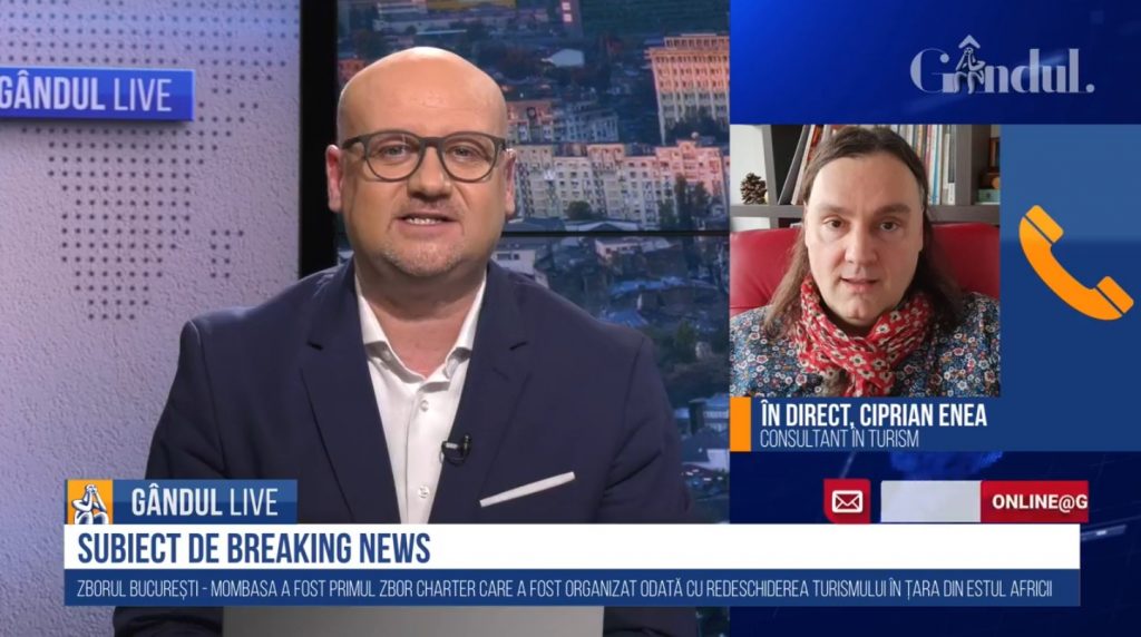 GÂNDUL LIVE. Ciprian Enea, consultant în turism: „Dacă punem în balanță frigul din România cu toate atracțiile din Kenya, sigur că vrem să fim acolo”