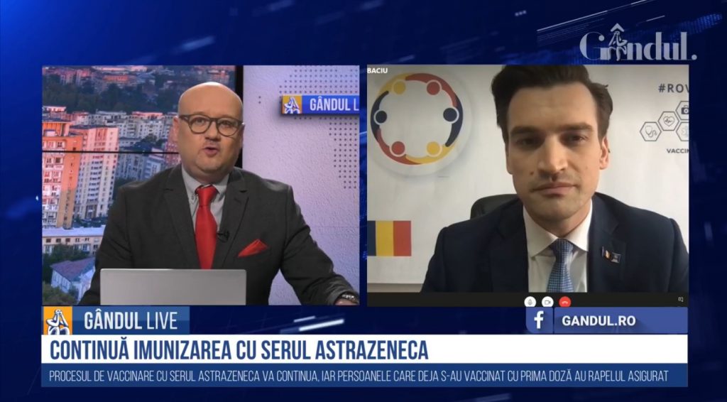 GÂNDUL LIVE. Andrei Baciu, despre dozele AstraZeneca cu probleme: „Faptul că s-a luat decizia de a înlocui lotul respectiv este o măsură maximală”