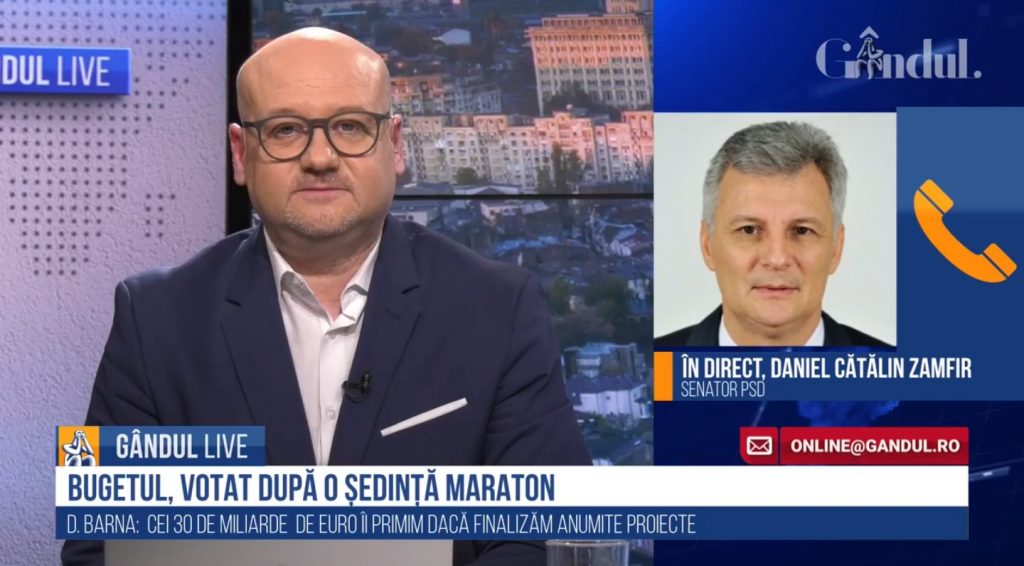 GÂNDUL LIVE. Daniel Zamfir: „Bugetul este antisocial!” Proiectul senatorului PSD: Plata facturilor în lei, pentru toate serviciile
