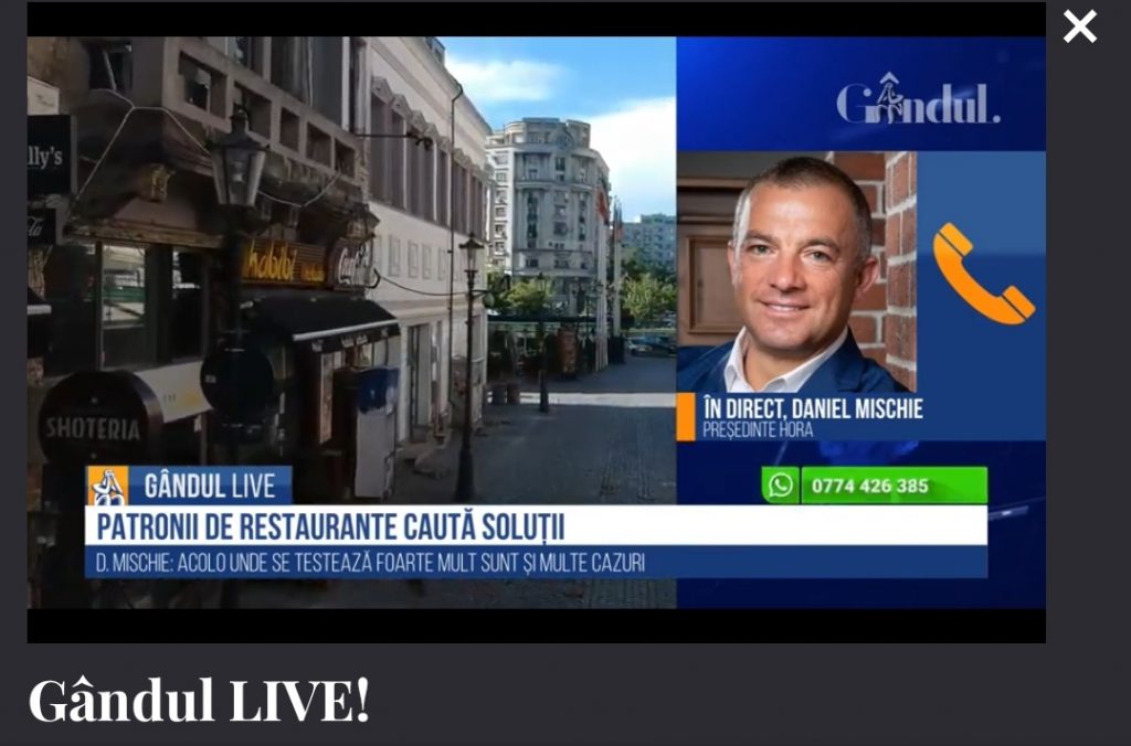 GÂNDUL LIVE. Daniel Mischie, președintele HORA: Dacă instituțiile din România nu vor face demersuri pentru a permite accesul fără restricții pentru cei care au anticorpi, industria își va reveni după anul 2025