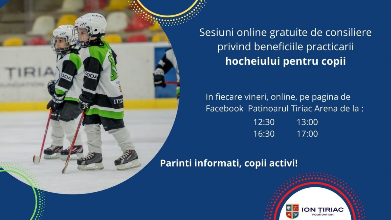 Fundatia Tiriac demareaza un proiect de consiliere online pentru parintii care vor sa se informeze referitor la beneficiile practicarii hocheiului in randul copiilor