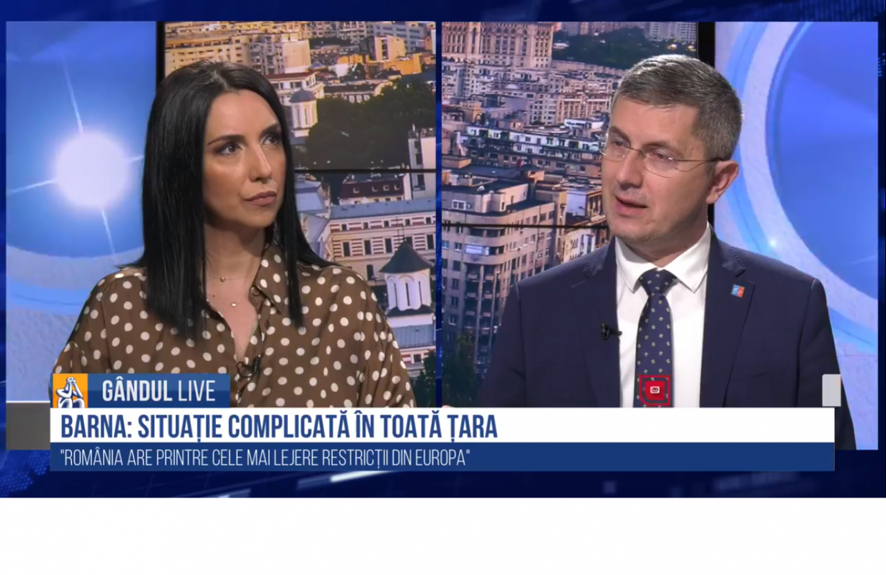 GÂNDUL LIVE. Dan Barna: România are printre cele mai lejere restricții din Europa / Situația este una foarte complicată. Vor fi măsuri foarte dure