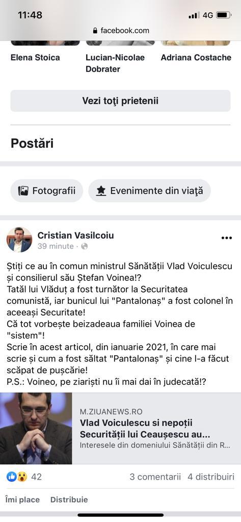 Cristian Vasilcoiu, atac la consilierul lui Vlad Voiculescu.