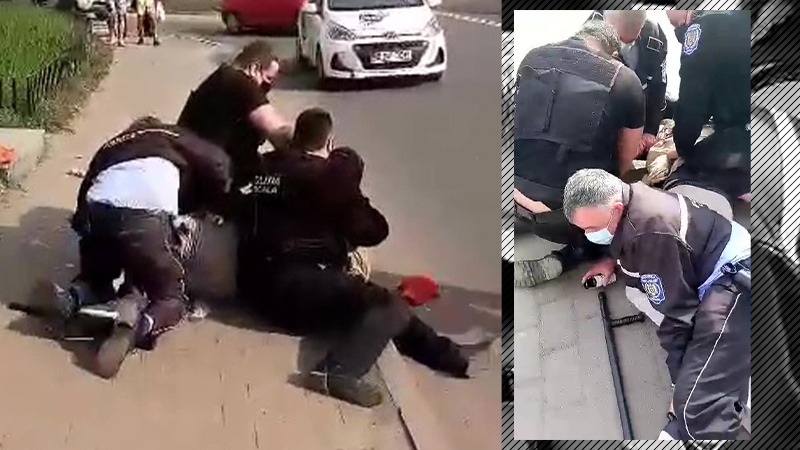 Bărbat din Piatra Neamț, pus la pâmânt și încătușat de polițiștii locali pentru că nu purta mască de protecție (VIDEO)