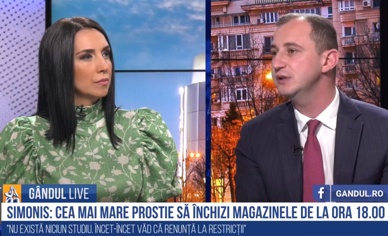 GÂNDUL LIVE. Alfred Simonis contestă unele restricții adoptate de Guvern: Să închizi magazinele la ora 18.00 e o inepție! / Statul nu cheltuie niciun leu pentru a convinge oamenii să se vaccineze – VIDEO