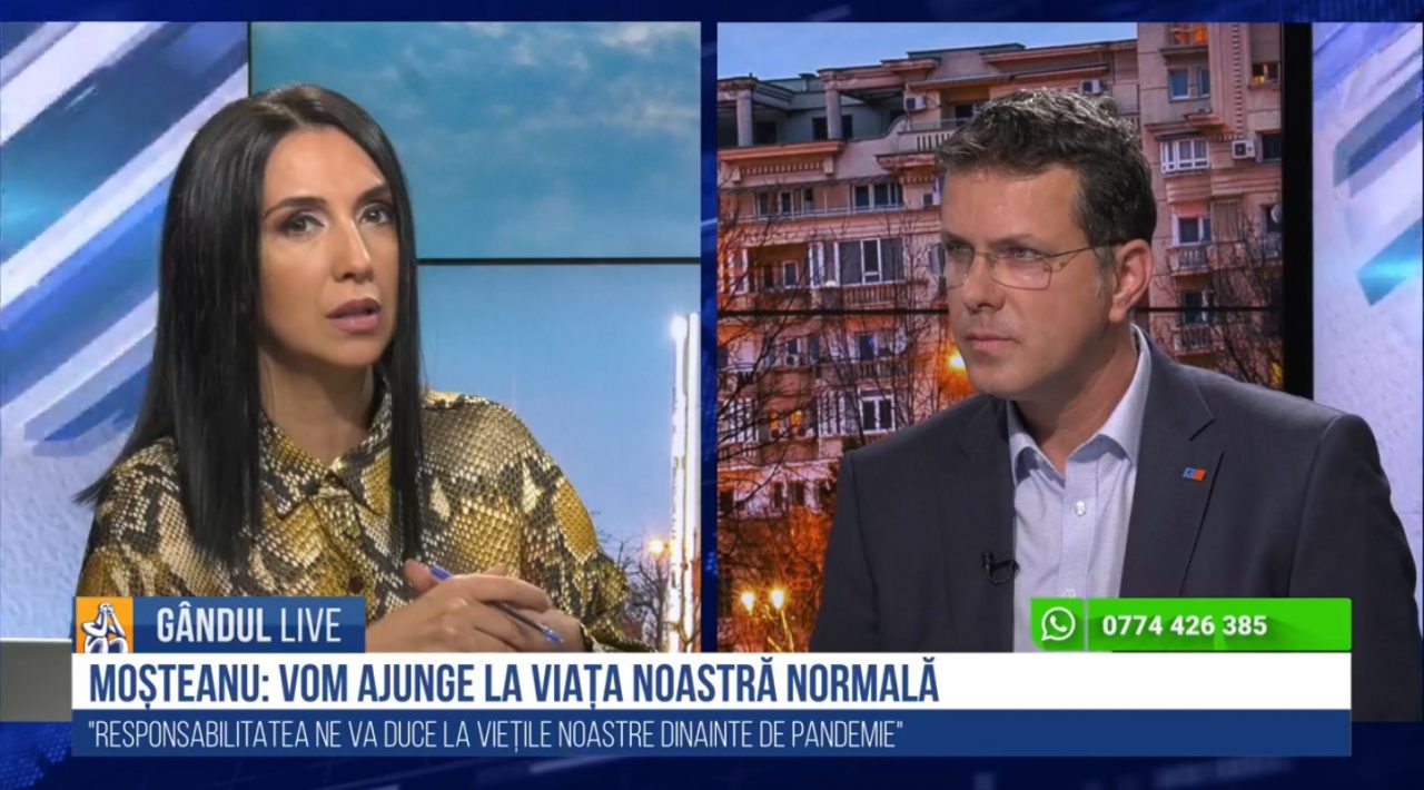GÂNDUL LIVE. Moșteanu, despre persoanele nevaccinate: „Dacă nu vrei să te vaccinezi, fă un test”