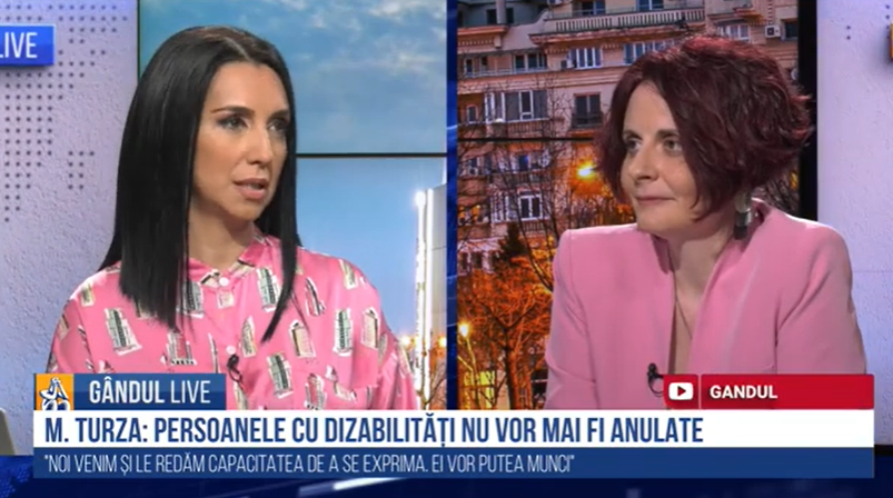 GÂNDUL LIVE. Mădălina Turza, consilier de stat în cadrul Cancelariei premierului: „Sunt peste 130.000 de angajatori din mediul privat care au semnat o Cartă a Diversității pentru a angaja persoane cu dizabilități” – VIDEO