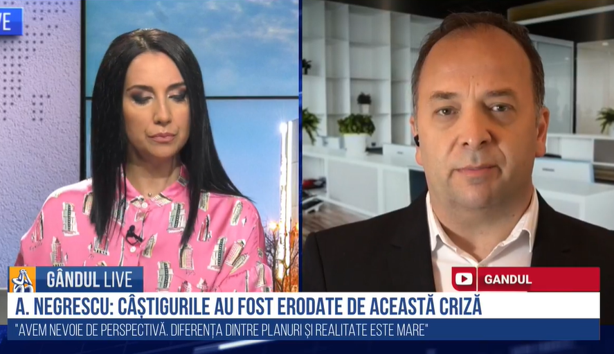 Adrian Negrescu, consultant economic, la GÂNDUL LIVE: „Inflația va mai crește în jur de 10-15%. Aproximativ 3 milioane de români trăiesc la limita subzistenței”