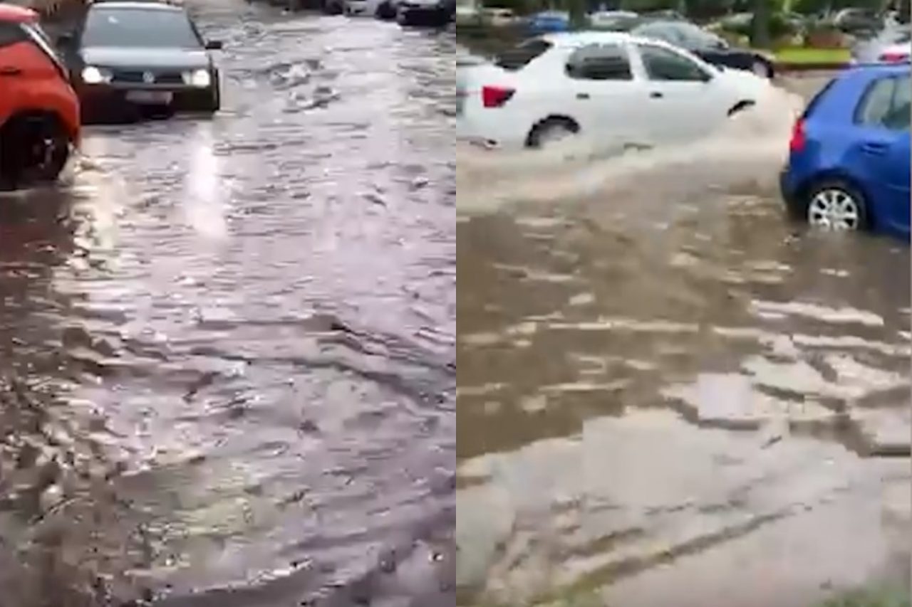 Ploaia face ravagii în Capitală. Au fost semnalate mai multe inundații, inclusiv în curtea Spitalului „Sfântul Ioan”, iar mai multe tramvaie au rămas blocate – VIDEO