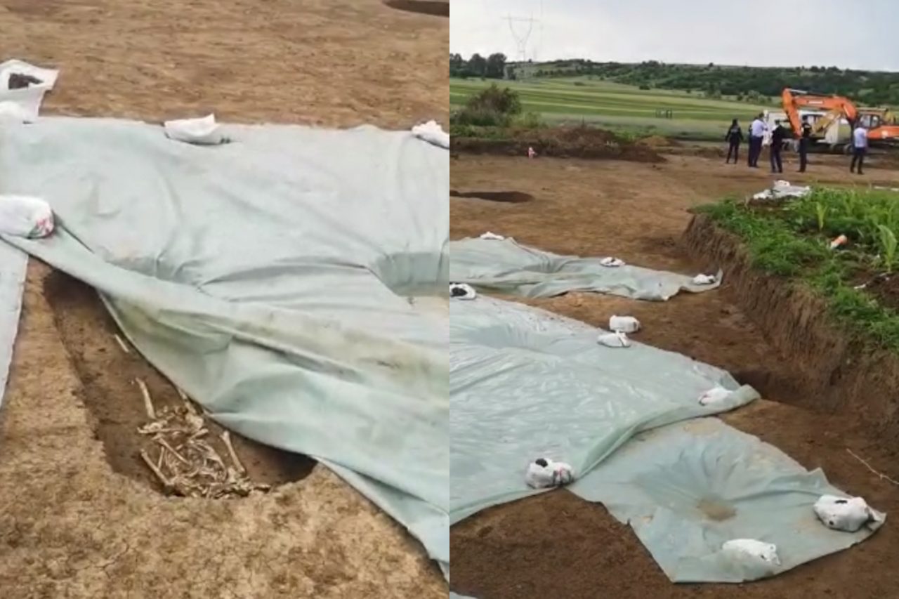 Gropi cu oseminte, descoperite pe șantierul drumului expres Craiova-Piteşti – VIDEO