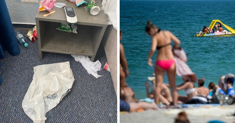Imagini revoltătoare. Un manager de hotel arată dezastrul lăsat de unii turiști din Mamaia