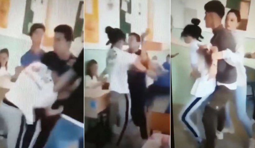Bătaie între o fată şi un băiat, la un liceu din Tecuci. În timpul scandalului, colegii lor îşi făceau selfie-uri