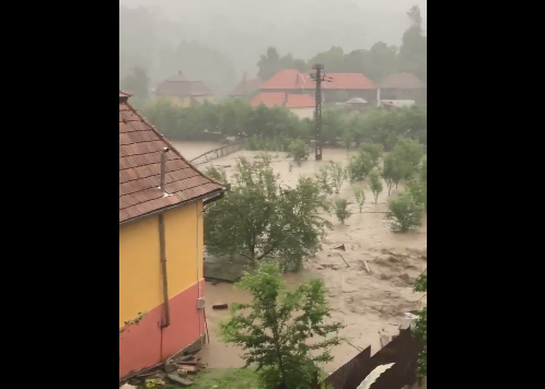 A fost prăpăd în județul Alba, aflat sub cod roșu de ploi torențiale: case inundate, mașini luate de viitură și localnici, între care și copii, blocați în poduri (VIDEO)