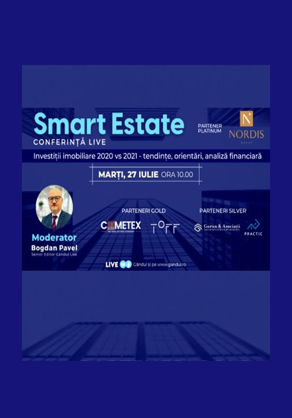 Conferința Digitală Live „Smart Estate” – Marți, 27 iulie, de la ora 10.00, în direct online din studioul Gândul Live