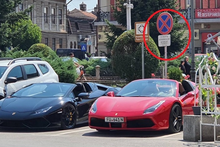 Ce au pățit doi șoferi după ce au parcat ilegal un Ferrari şi un Lamborghini chiar în faţa sediului Poliţiei