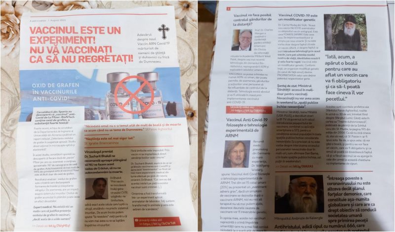 Revistă cu știri anti vaccin-COVID, distribuită în mai multe județe din țară