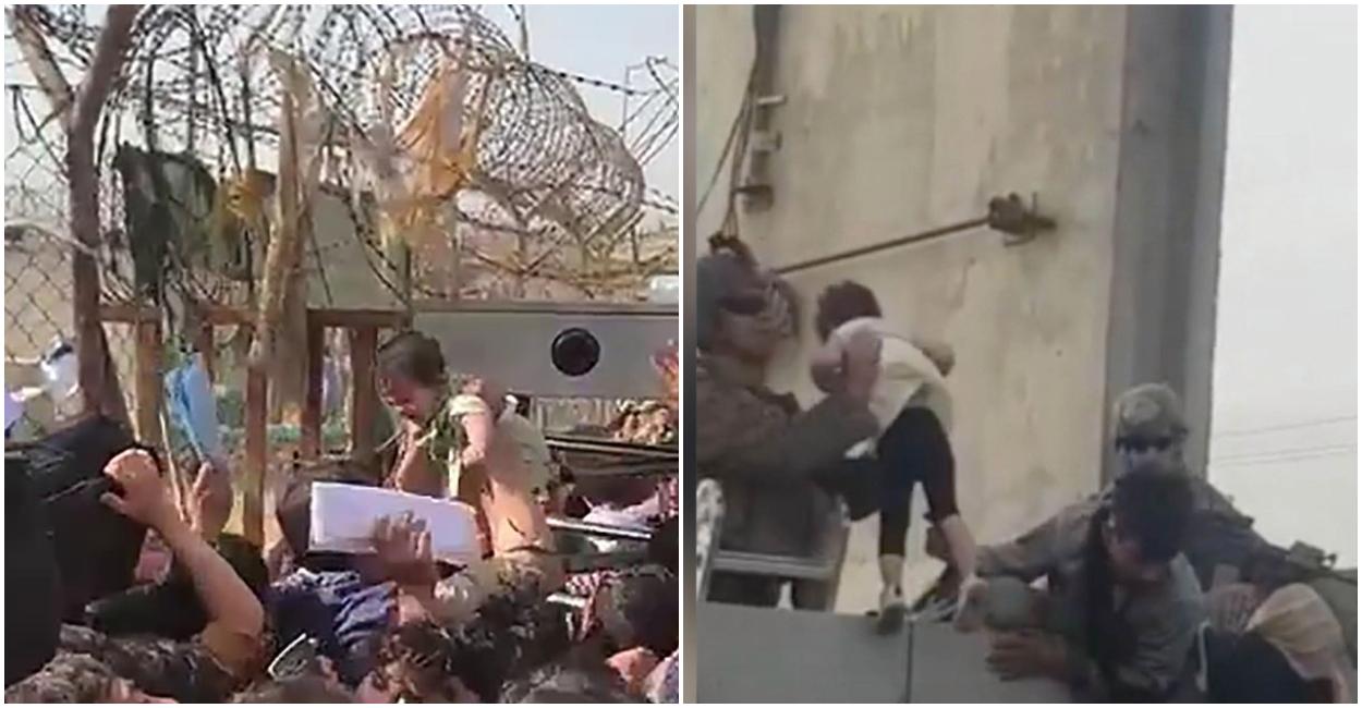 VIDEO| Scene tulburătoare în Kabul: Părinții își aruncă bebelușii peste gardul de sârmă ghimpată, implorând soldații să-i salveze