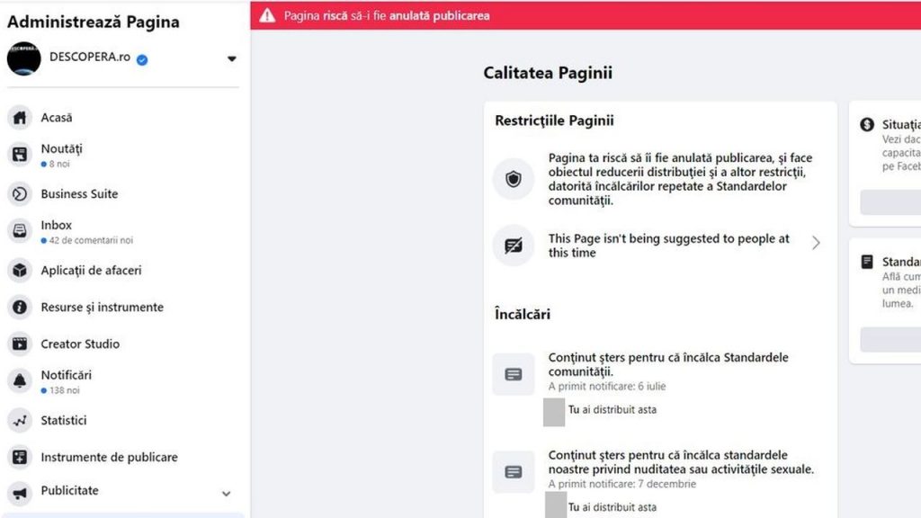 DESCOPERA.ro a fost restricționat pe nedrept de Facebook din cauza unor postări pe subiecte de istorie