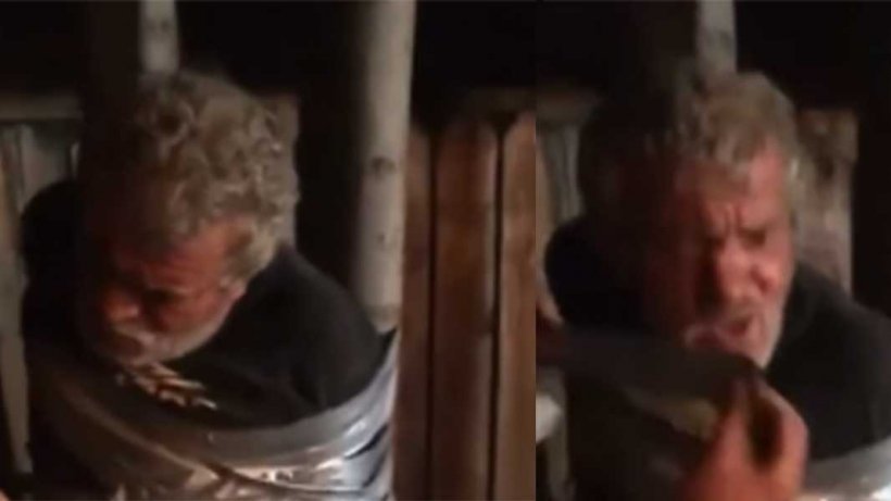 Bărbat legat cu bandă autoadezivă de un stâlp, în județul Vaslui. Cinci tineri l-au umilit și au filmat totul (VIDEO)