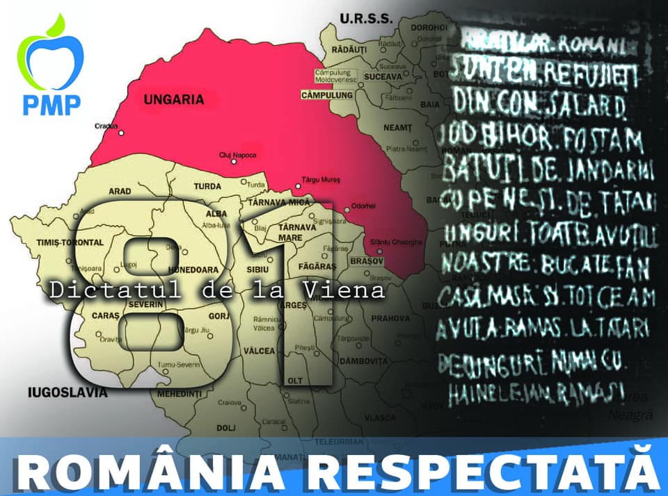 Partidul Mișcarea Populară vrea dreptate pentru victimele Dictatului de la Viena. „Nimeni nu a plătit pentru aceste crime împotriva umanității”