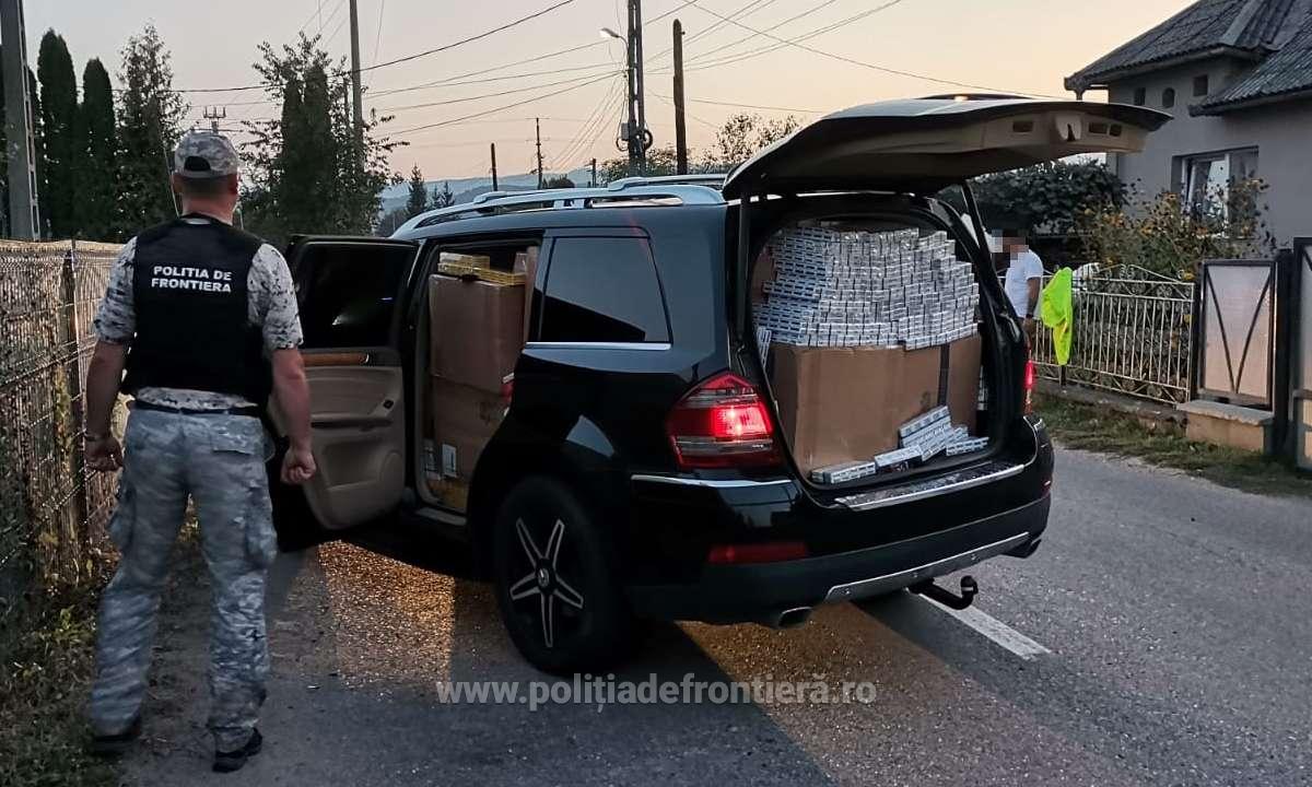 Focuri de armă în Maramureș. Mașinile a doi bărbați, pline cu țigări de contrabandă