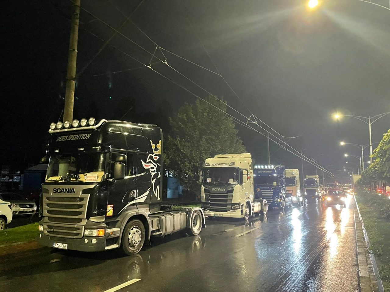 Transportatorii protestează în Piața Victoriei. Ce nemulţumiri au aceștia