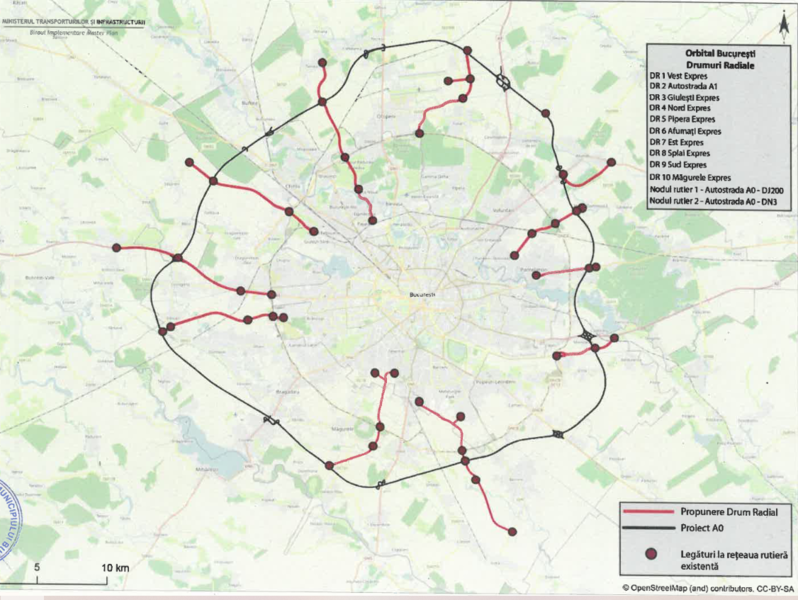 Tensiuni la Primăria Capitalei pe tema unui proiect uriaș, de realizare a 10 drumuri care să lege Bucureștiul de Autostrada 0 – Inel Principal