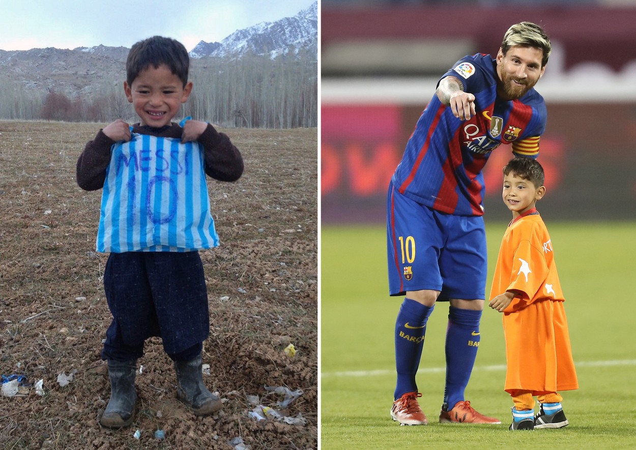 Murtaza Ahmadi, copilul afgan care a devenit cunoscut după ce a primit un tricou de la Lionel Messi cere ajutor pentru a scăpa de talibani: „Vă rog să mă salvați” | GALERIE FOTO