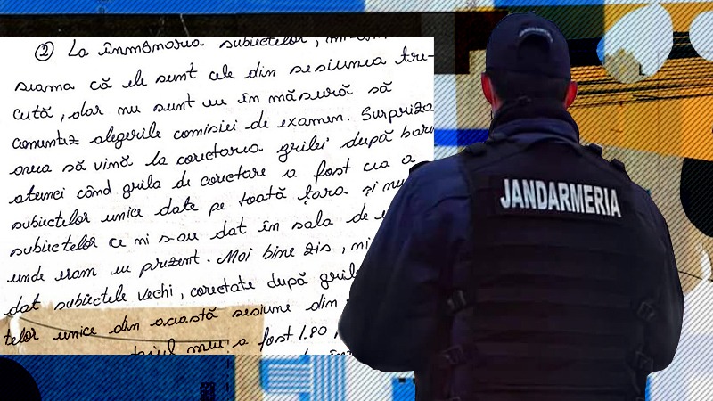 EXCLUSIV | Ce a scris în contestație unul dintre candidații la examenul Jandarmeriei, unde notele de 2 și 3 au fost transformate în 10
