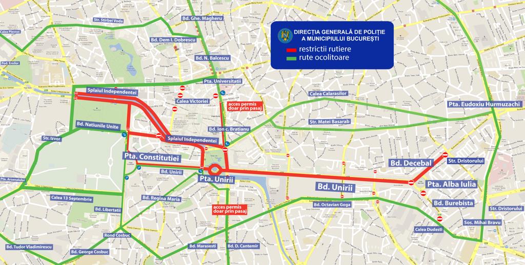 Trafic restricționat în Capitală, în weekend, cu prilejul Maratonului Internaţional Bucureşti. Despre ce artere este vorba